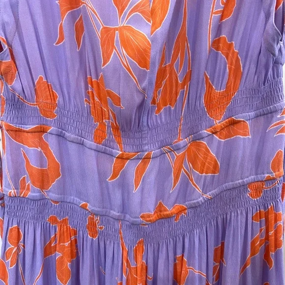 Thakoon Lavender and Orange Floral Midi Dress - Picture 7 of 7